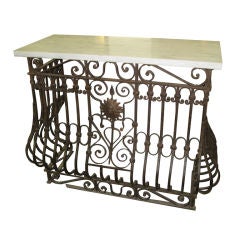 French Iron Console with Marble Top