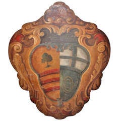 Italian Painted Crest from the Late 1800's