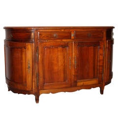 French Walnut Buffet with Rounded Ends