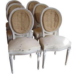 Set of 6 French Louise XVI  Dinning Rooom Chairs