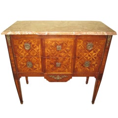 French Marquetry Commode with Marble top