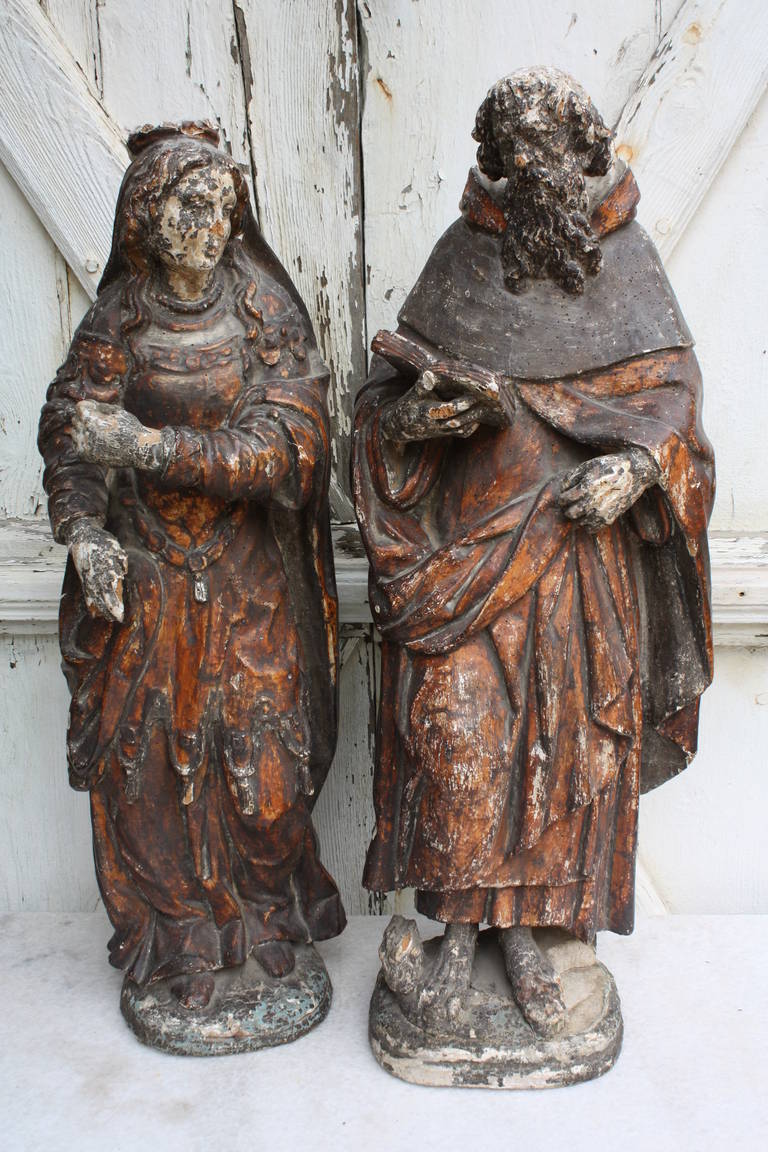 Pair 17th Century Italian Statues