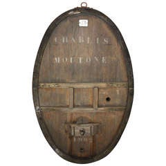 French Wine Barrel end from Early 1900's