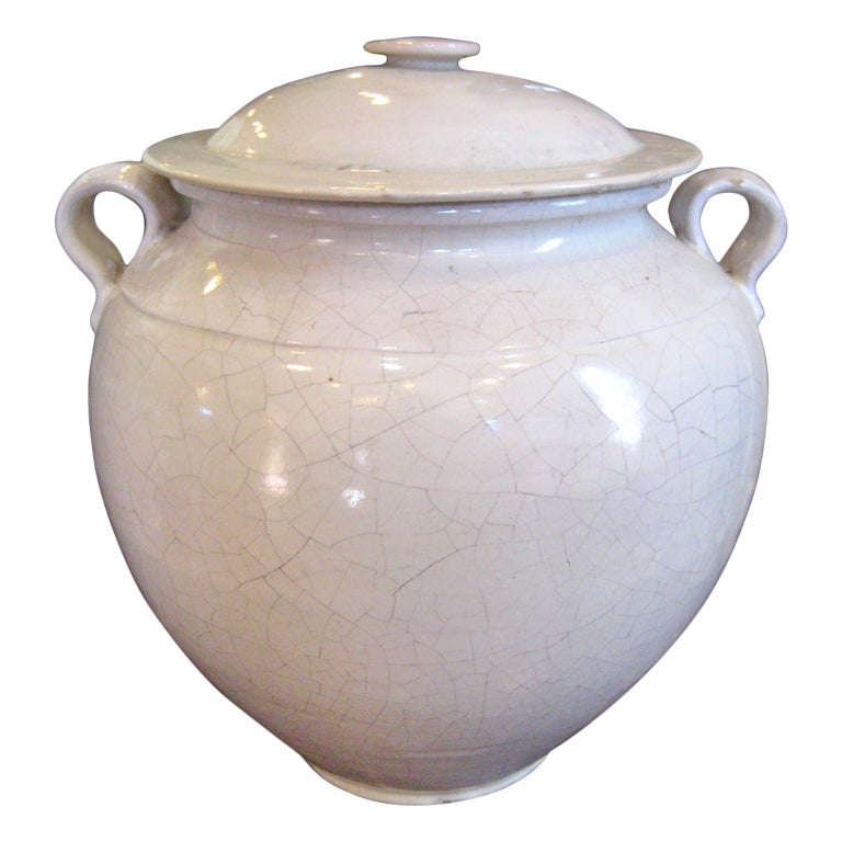 19th Century White French Pot For Sale