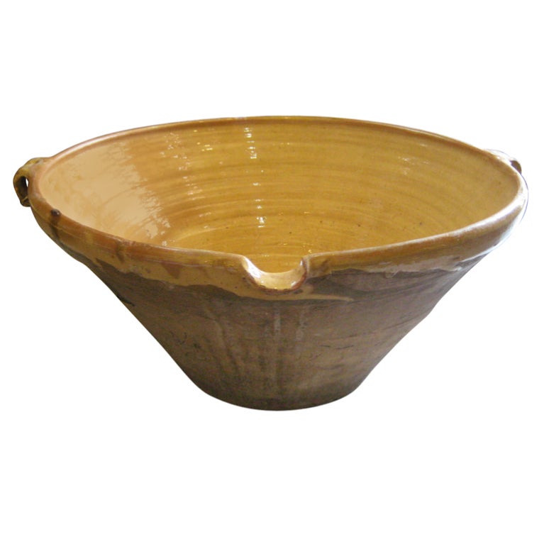 19th Century French Yellow Bowl For Sale