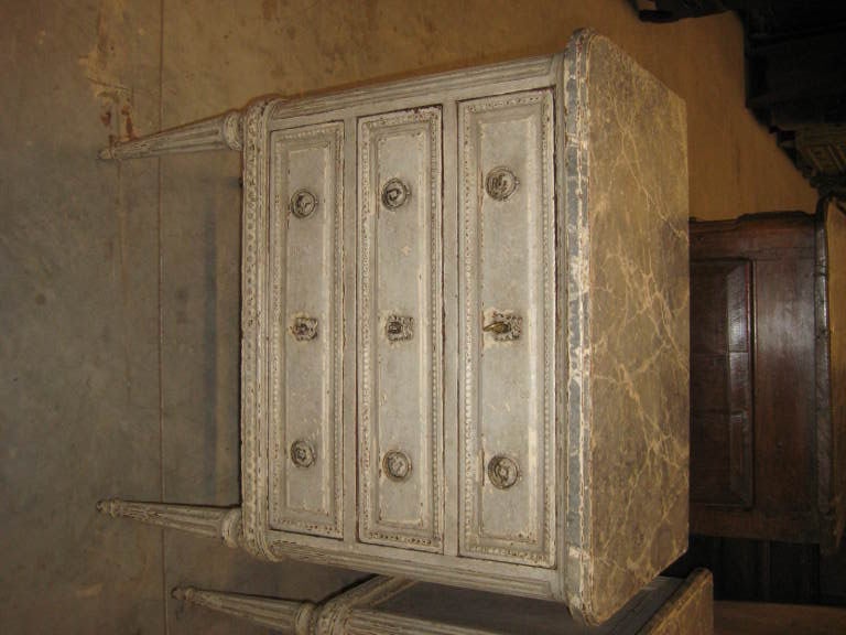 Pair French Painted Commodes