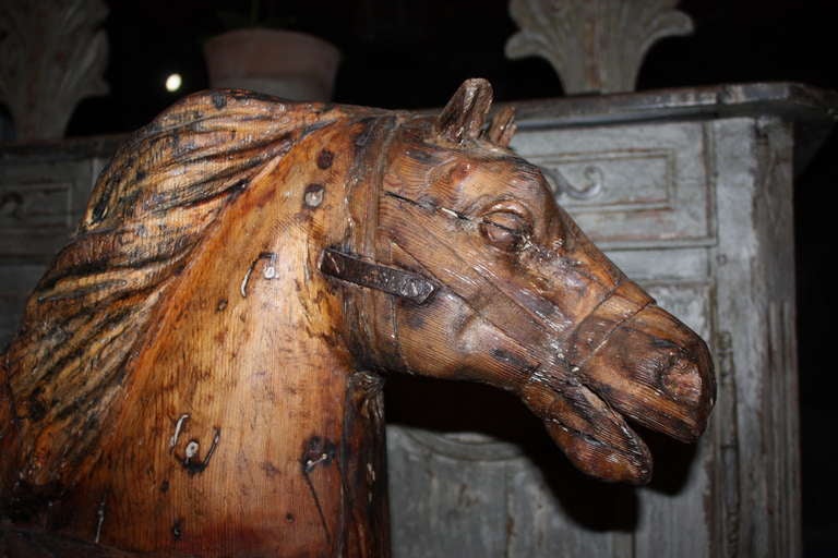 Wood 18th  Century French Merry-Go-Round Horse