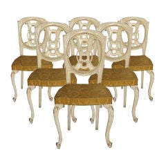 Set of Six Painted Louis XVI chairs