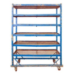 Vintage Industrial Painted Wood Drying Rack