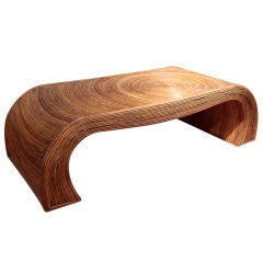 Fun 1940s Reeded Shaped Coffee Table