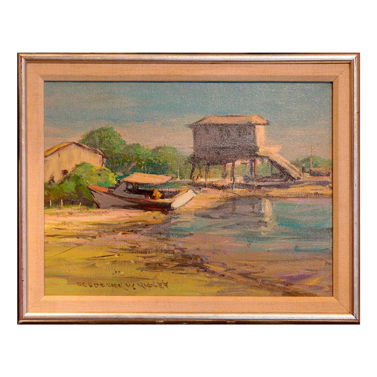 Frederick Wildermuth Rigley *Houses in a Boat Yard"