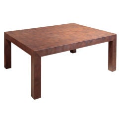 1980s Faux Python Skin Parsons Coffee Table