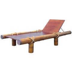 Amusing 1940s Giant Bamboo Chaise