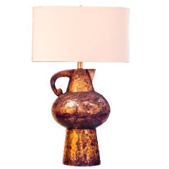 Fun 1960s Faux Metal Table Lamp