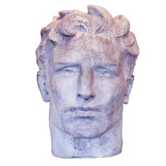 Large Scale Fiberglass Head of a Heroic Youth