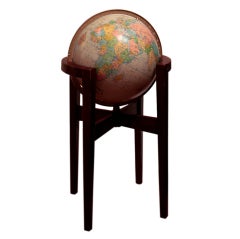 Fun Illuminated Heirloom Globe by Replogle on Wooden Stand