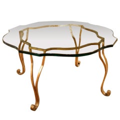 1950s Gilded Metal Coffee Table