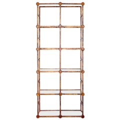Attractive 1960s Gilded Metal Etagere