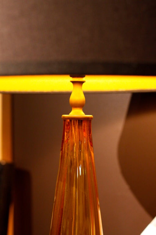 Mid-20th Century Pair of Vintage Murano  Glass Teardrop Table Lamps