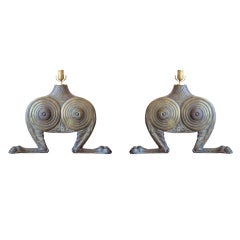 Pair of American Aesthetic Movement Bronze Mythical Beasts