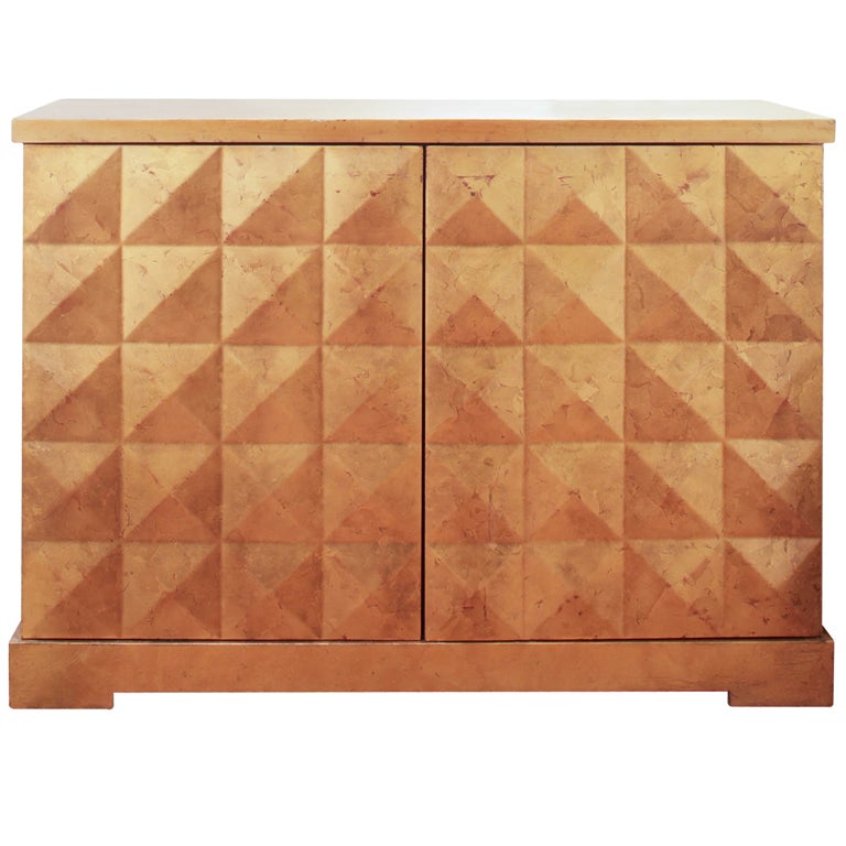 Barbara Barry for Baker Gold Leaf Diamond Chest