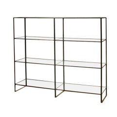 Vintage Chic 1970s Wrought Iron Etagere with Glass Shelves