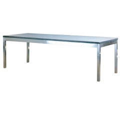 1970s Useful Indoor/Outdoor Aluminium Coffee Table w/ Slate Top