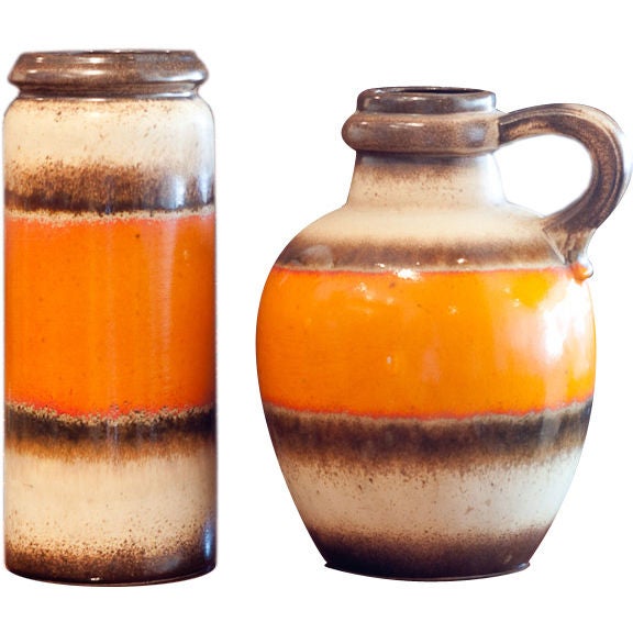 1960s German Pottery Jug and Vase