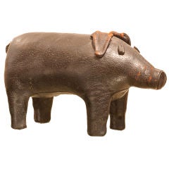 Adorable Vintage Leather Pig