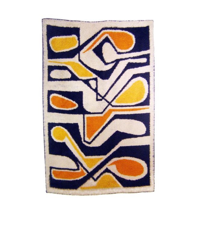 A Dutch Modernist Abstract Angora Carpet Tapestry
