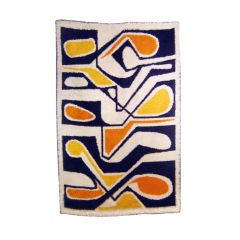 A Dutch Modernist Abstract Angora Carpet Tapestry
