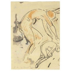 Nude Study Watercolor By Pierre Vibert Nude Study Watercolor By Pierre Vibert