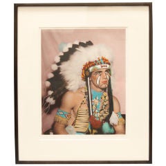 Vintage 1950's Hand-Tinted "Koshare-Sioux-Chief" Beefcake Photograph