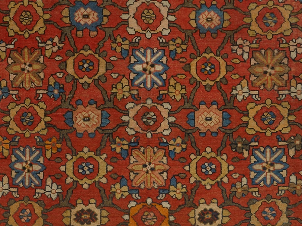 Antique Persian Mahal, 100% Wool Pile on Cotton Warp and Weft, Hand Woven in West Iran (Persia).