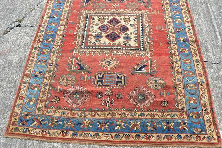 Antique Caucasian Kazak Tribal  Rug