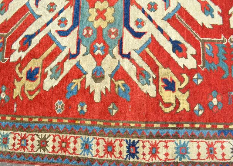 Antique Caucasian Eagle Kazak Rug In Good Condition For Sale In Houston, TX