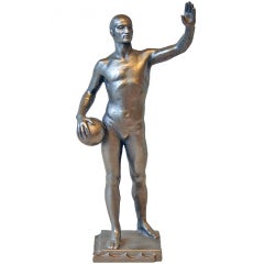 Vintage A 1960s Russian Water Polo Player Statuette