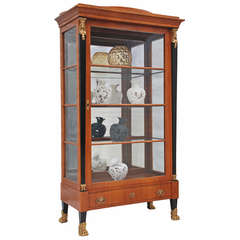 Biedermeier Style Cherry Wood Display Cabinet