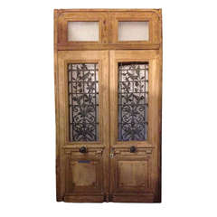 Antique Circa 1820 Double Door with Transom