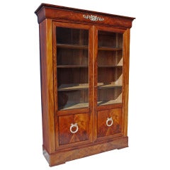 19th c French Empire Mahogany Bookcase