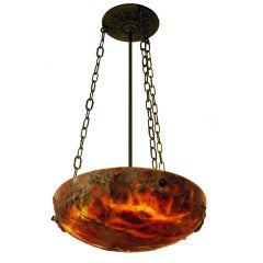 A Italian Alabaster Hanging Lamp