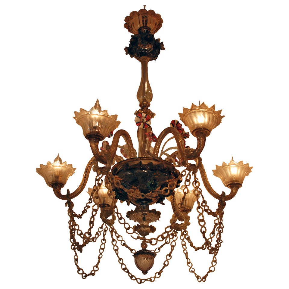 1920s Murano Glass Chandelier