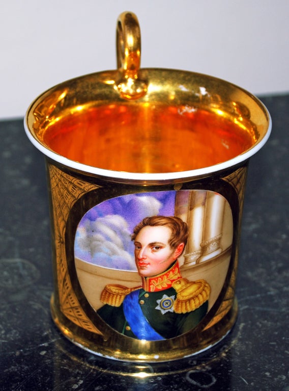 A Royal Portrait Cabinet- Cup
Painted with a portrait of Russian Tsar Nicholas I after George Dawe