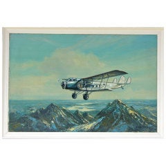 Bi - Plane Crossing the Rockies by Douglas Ettridge