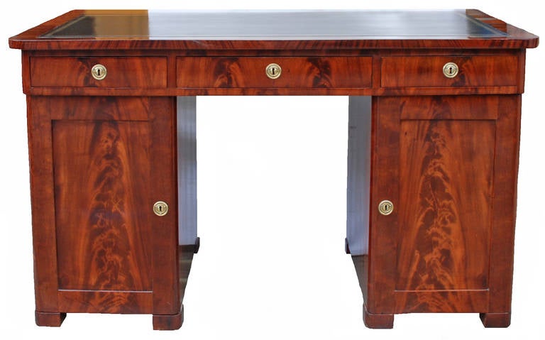 19th Century Empire Mahogany Pedestal Desk