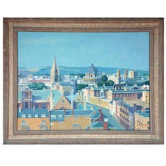 A Large Oil on Canvas of Oxford by Dennis Knowland