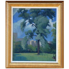 A Oil on Canvas of 'Hyde Park' by Dennis Knowland