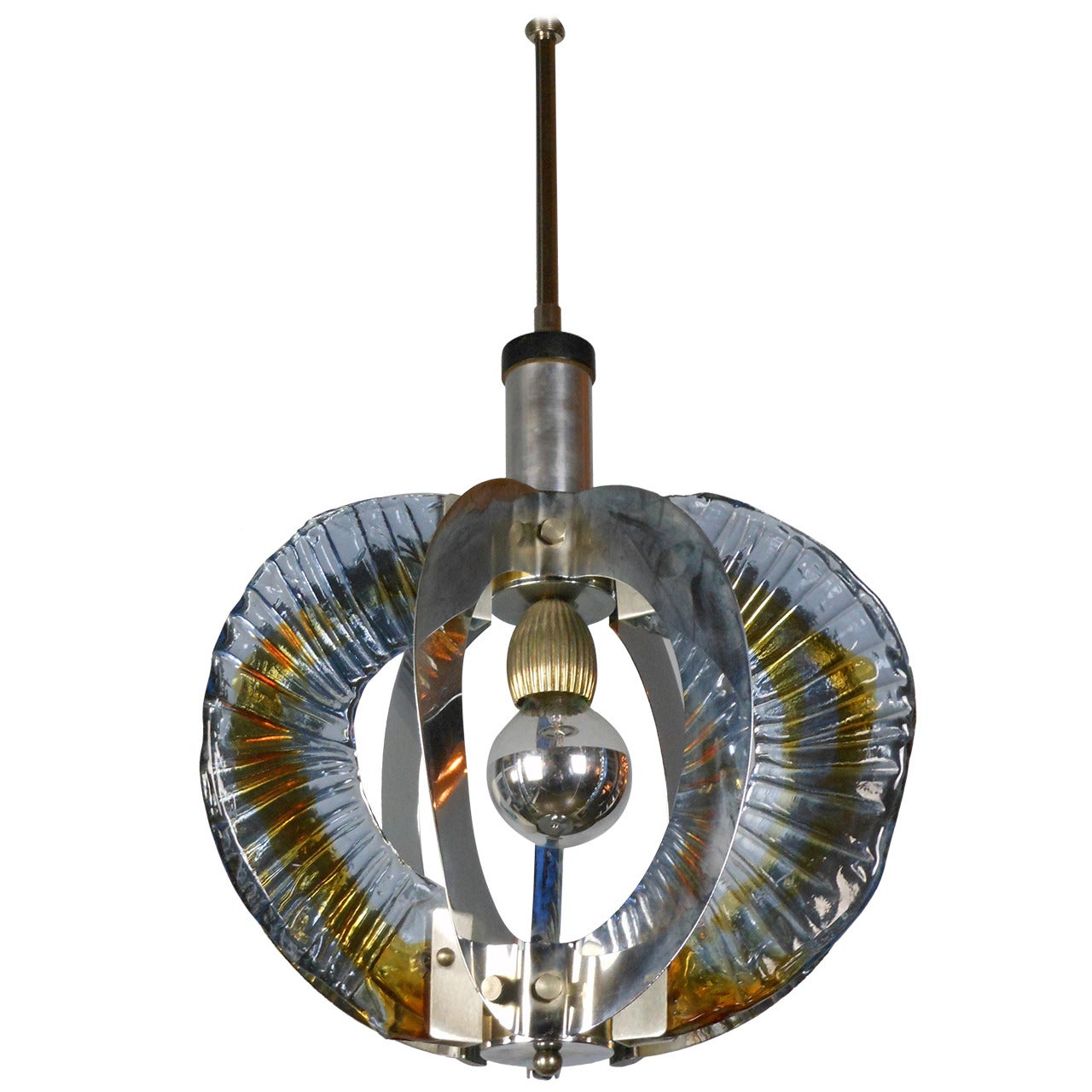 An Italian Mid-Century Murano Hanging Light by Mazzega For Sale