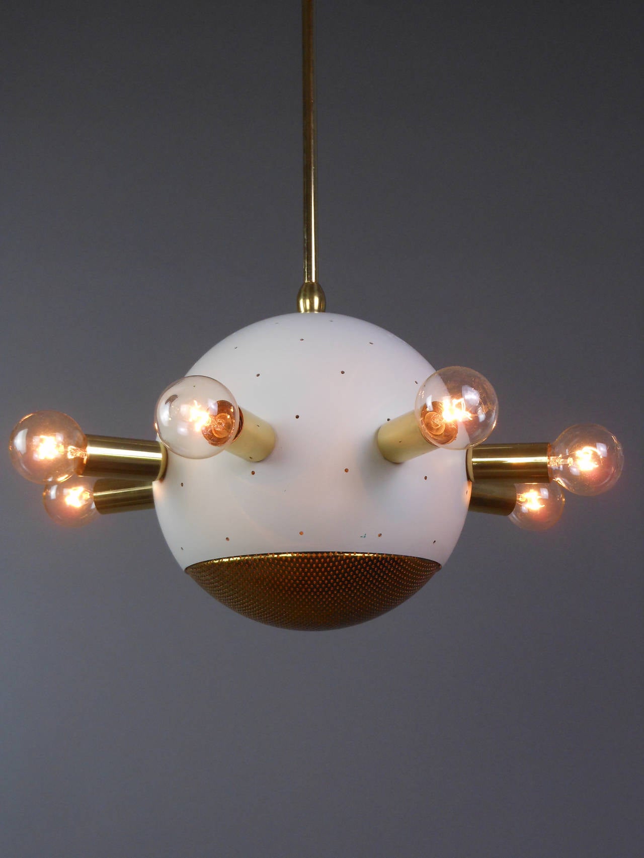 20th Century Painted and Brass Sputnik Chandelier