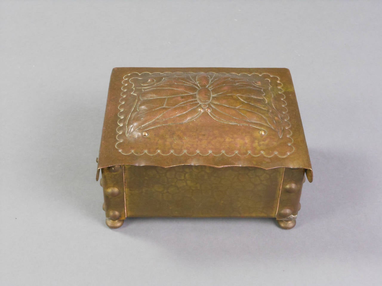 Swiss Art Nouveau Brass Box In Good Condition For Sale In New York, NY